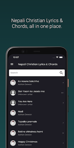 Android application Nepali Christian Lyrics Chords screenshort