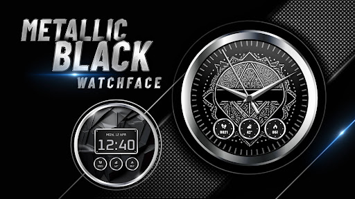 Android application Black Watch Faces: Metallic screenshort