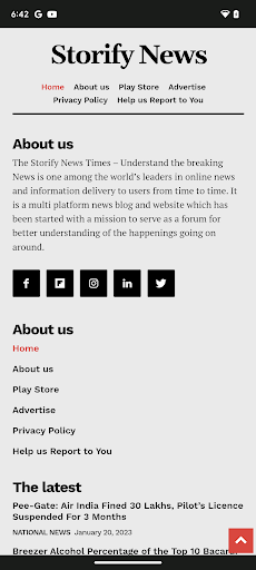 Android application Storify News screenshort
