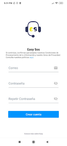 Android application EasySOS screenshort