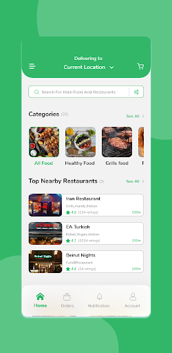 Android application Go Halal screenshort