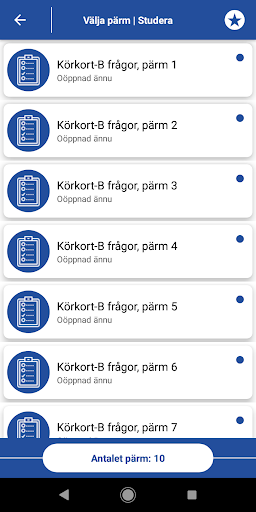 GodKänt teoriprov på svenska Screen 3