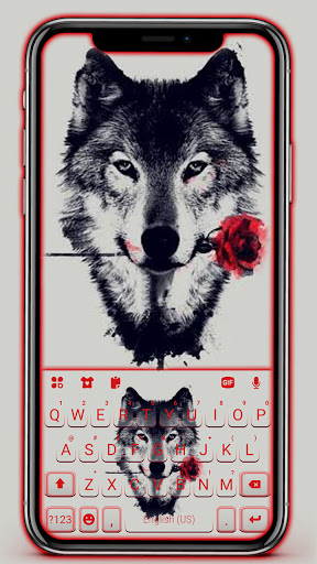 Android application Wolf Rose Keyboard Background screenshort