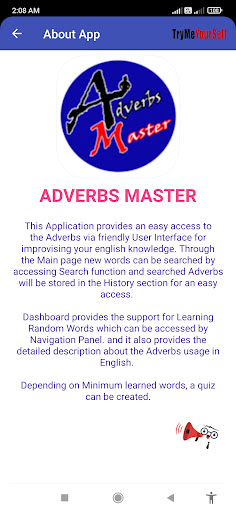 Android application Adverbs Master screenshort