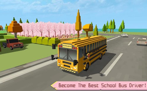 School Bus Game Blocky World Screenshot