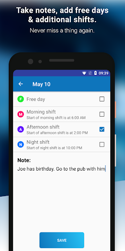 Screenshot of Shifter - Shift calendar