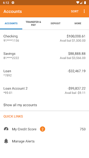 Sunrise Family Credit Union Screen 3