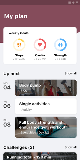Android application Platinum Gym screenshort