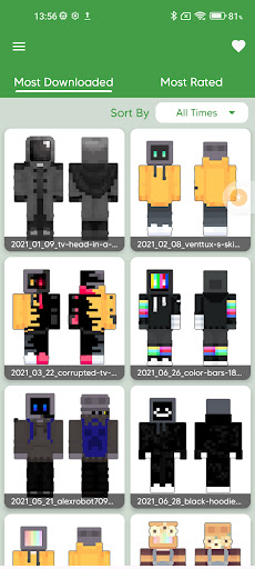 Android application TV Head Skins for Minecraft screenshort