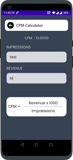 CPM Calculator Screenshot 1 - AppWisp.com