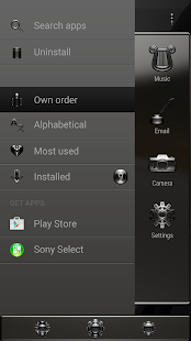 Zrzut ekranu motywu AMETAL Ciemny Xperia