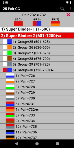 25 Pair Color Code Screen 3