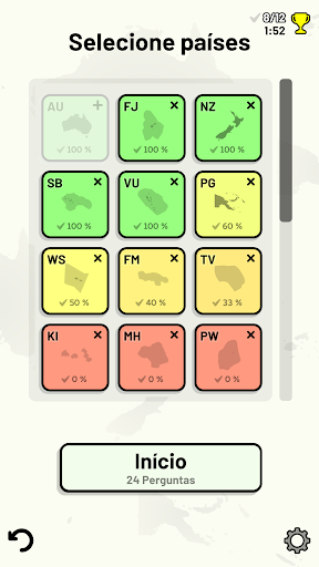 Países da Oceania - Quiz Captura de Tela do Jogo Android 3