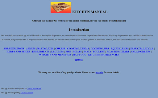 Kosher Chef Kitchen Manual Screen 3