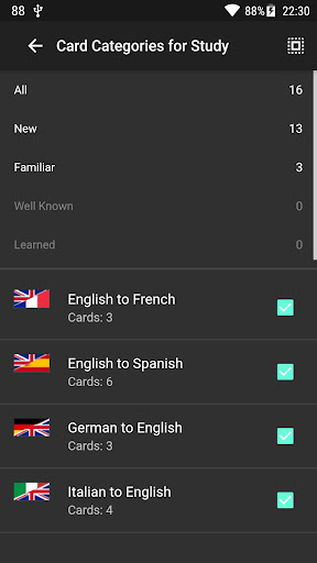 Language Cards Screen 2