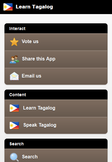 Android application Learn Tagalog - Filipino screenshot