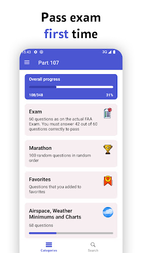 Android application Part 107 practice test prep screenshort