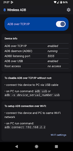 Wireless ADB: ADB over TCP/IP Screen 3