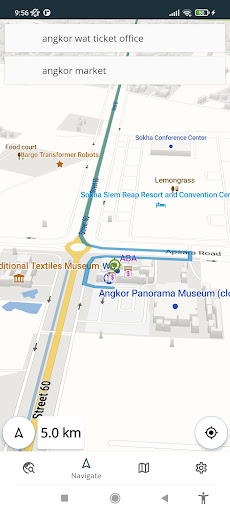 Siem Reap Cambodia Offline Map Screen 2
