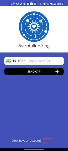 Android application Astrotalk Hiring screenshort