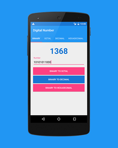 Android application Digital Number screenshort