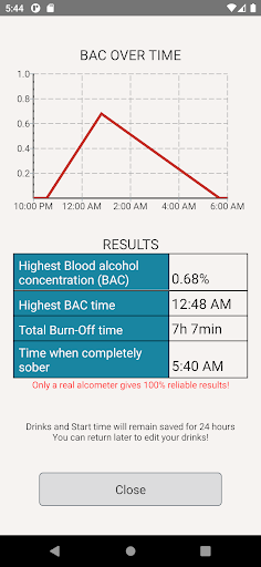 Alcohol Calculator Screen 2