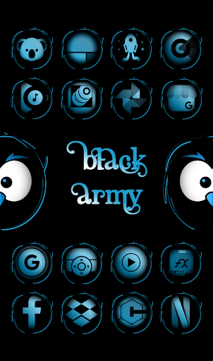 Black Army Sapphire Icon Pack v87.0 [Patched]