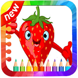 Coloring fruits for kids icon