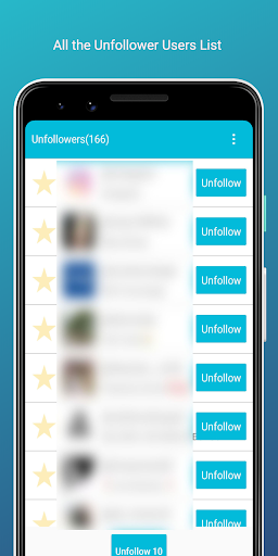 Android application Unfollow Users Plus screenshort