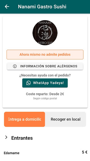 Yadeya - Comida a domicilio Screen 2