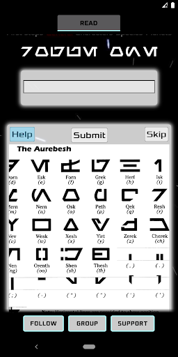 Aurebesh Trainer Screen 2