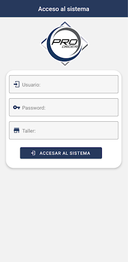 Android application Pro Order Técnicos screenshort