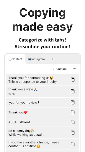 Screenshot of Copipe - Quick copy and paste