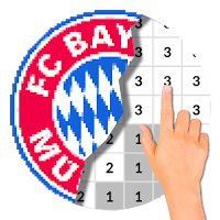Футбольный логотип раскраски по номерам Pixel Art