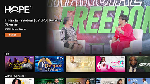 Android application HOPE TV NETWORK screenshort