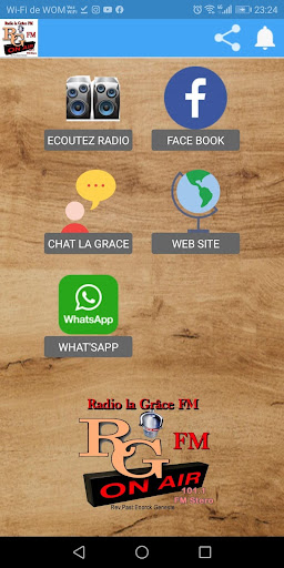 Android application radio lagracefm screenshort
