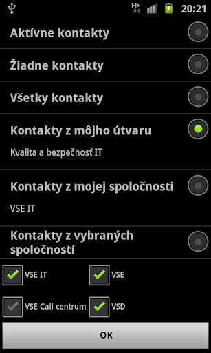Android application Firemne Kontakty screenshort