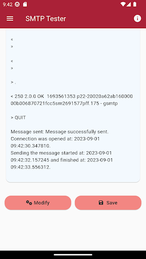 SMTP Tester Screen 3