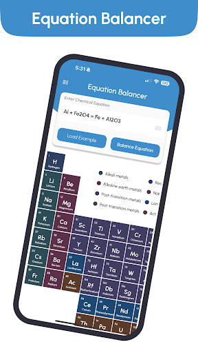 Android application Chemical Equation Balancer screenshort