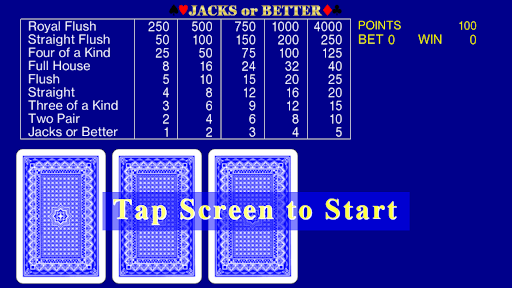 Android application Jacks or Better screenshort
