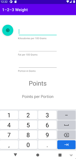 Android application 123 Weight screenshort