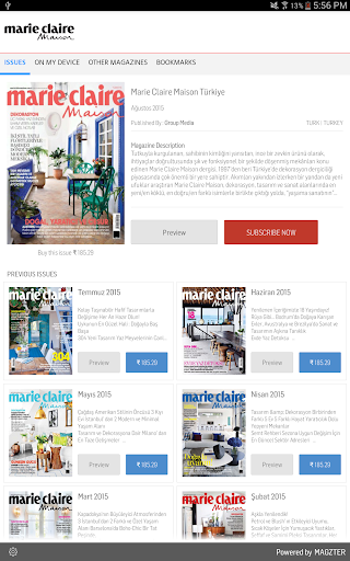 Android application Marie Claire Maison Türkiye screenshort