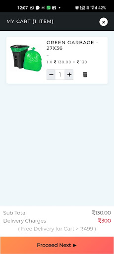 Android application Disposable Item Shop Pune screenshort