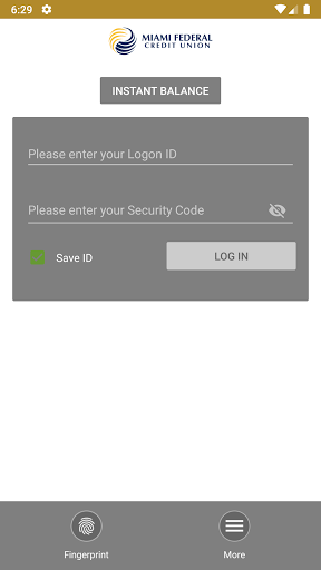 Miami Federal Credit Union App Screen 2