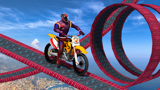 SuperHero Mega Ramp Stunt Bike Impossible Tracks