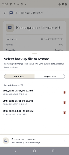 Simple Backup: SMS & Contacts screenshot 4