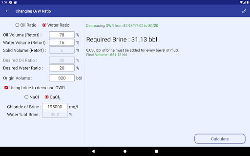 Screenshot of Drilling Fluids Pro