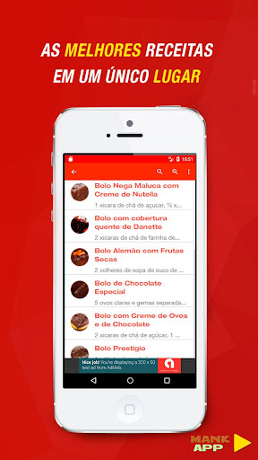 Android application Receita de Bolos de Aniversári screenshort