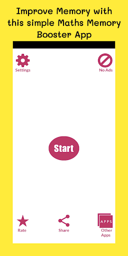 Android application Maths Memory Booster screenshort