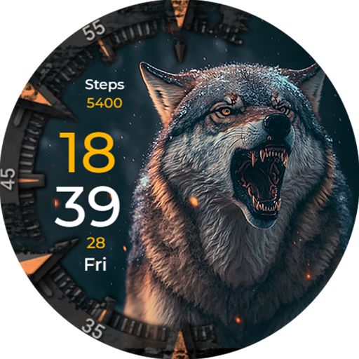 Wolf Luxury Wear Os Watchface